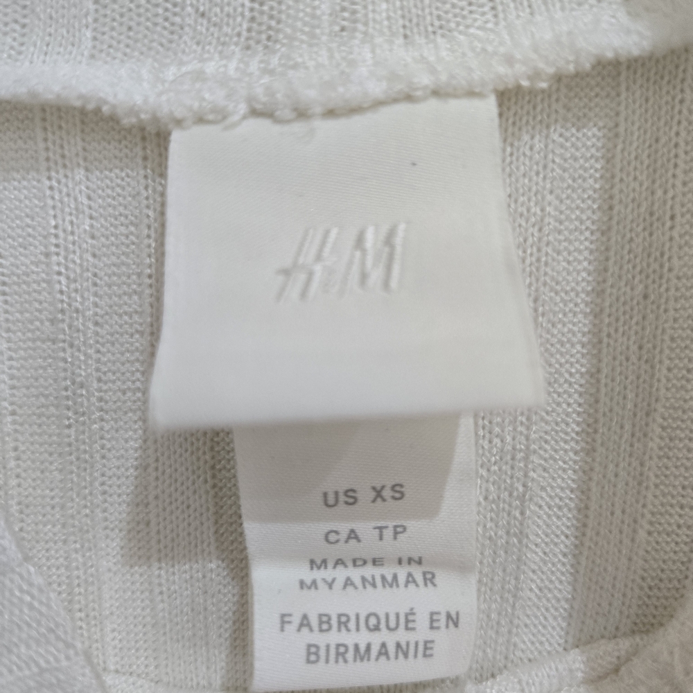 H&M Cream Ribbed Knit Top - Picture 2 of 2